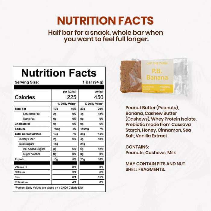 Off The Farm // Peanut Butter Banana Meal Bar 3.3 oz