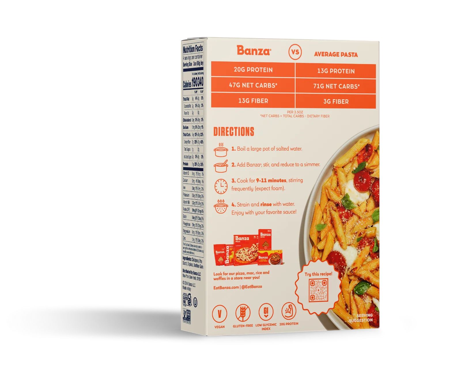 Banza // Chickpea Penne Pasta, 8 oz