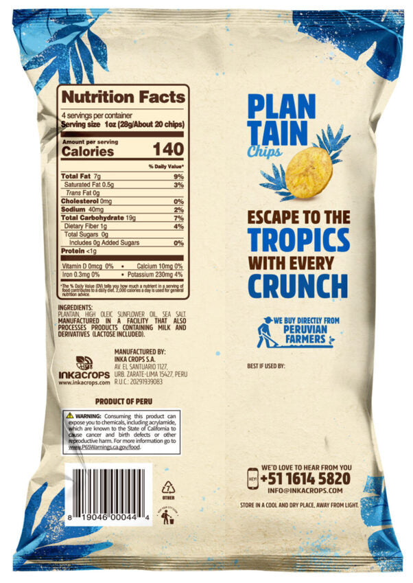 Inka Crops // Sea Salt Plantain Chips 4 oz