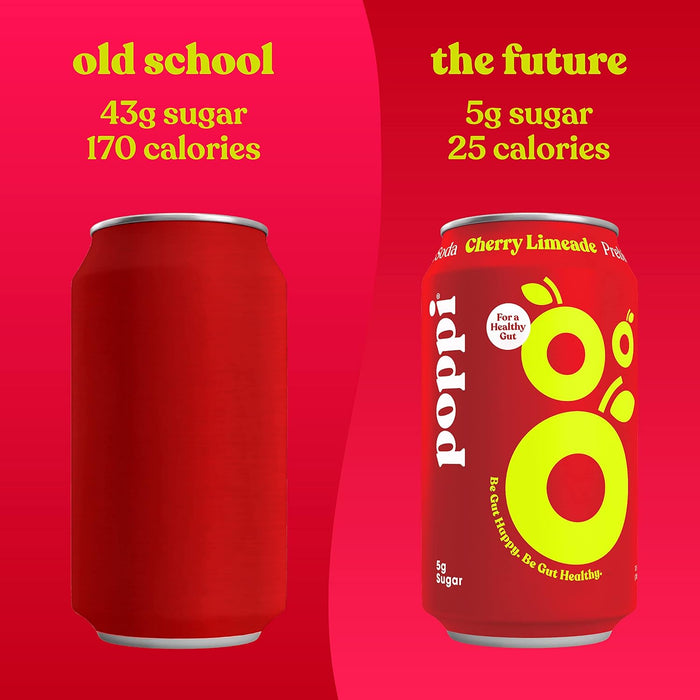 Poppi // Cherry Limeade Prebiotic Soda, 12 oz