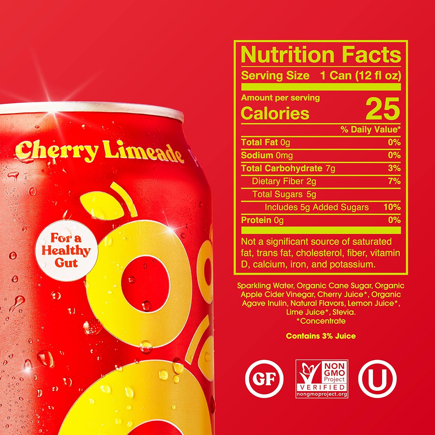 Poppi // Cherry Limeade Prebiotic Soda, 12 oz