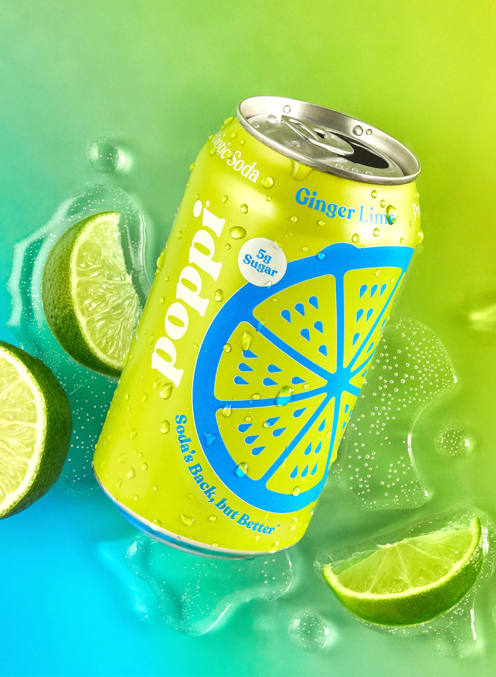 Poppi // Ginger Lime Prebiotic Soda, 12 oz