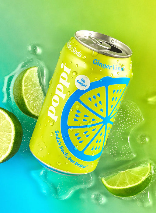 Poppi // Ginger Lime Prebiotic Soda, 12 oz