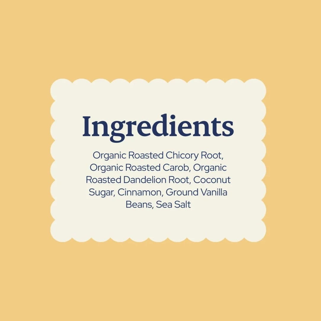 Sip Herbals Cinnamon Roll Coffee Substitute 6 oz ingredients.