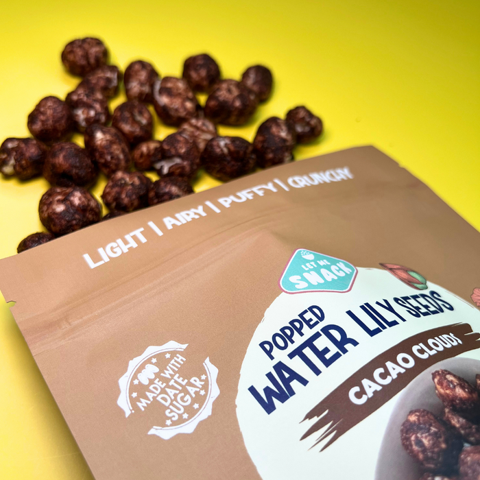 Let Me Snack // Popped Water Lilly Seeds - Cacao Clouds