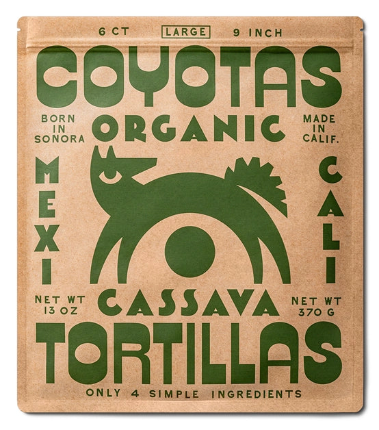 Coyotas // Organic Cassava Tortillas Large (9"), 6ct