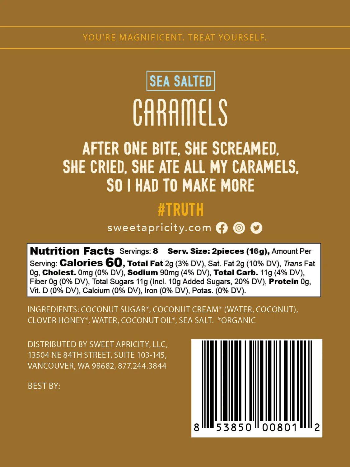 Sweet Apricity // Sea Salted Caramels 4 oz