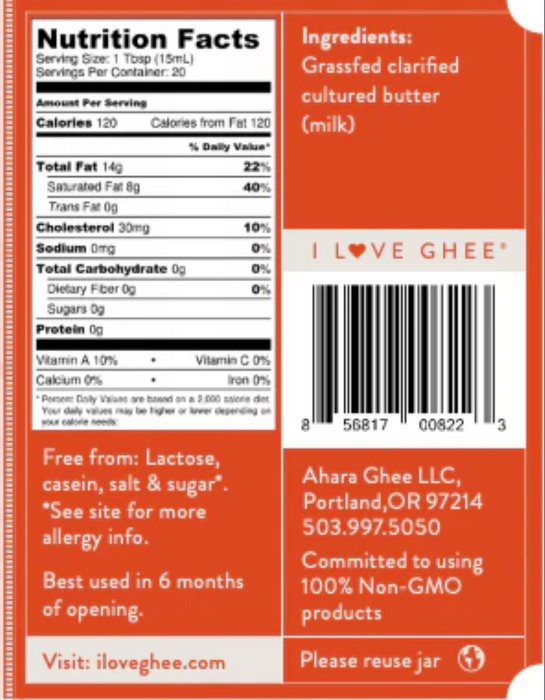 Ahara Rasa // Brown Butter Ghee 2 oz