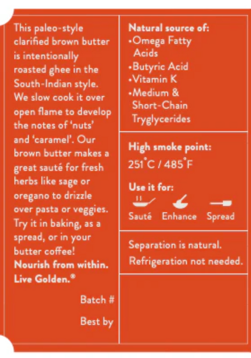 Ahara Rasa // Brown Butter Ghee 2 oz