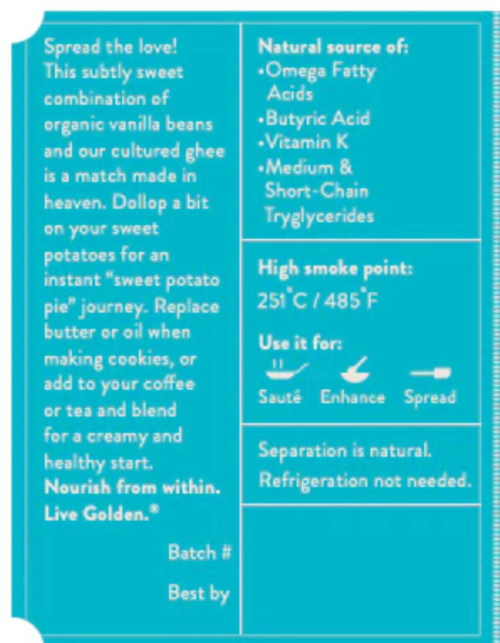 Ahara Rasa // Vanilla Dream Ghee 2 oz