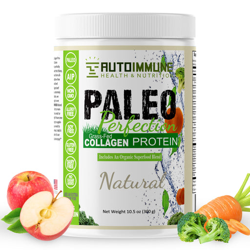 Paleo Perfection is compliant with the 4 major diet plans. Paleo, Autoimmune Protocol Diet (AIP), Keto Diet, and Specific Carbohydrate Diet (SCD). This is a GRASS-FED beef protein powder that includes an ORGANIC SUPERFOOD blend that:  is Grass-Fed, non-GMO, allergen-free, soy-free, gluten-free, dairy-free, grain-free, no sugar added; has an Organic Superfood Blend that includes organic fruits and vegetables; is nutrient-dense and with grass-fed beef protein, vegetables, and fruits.