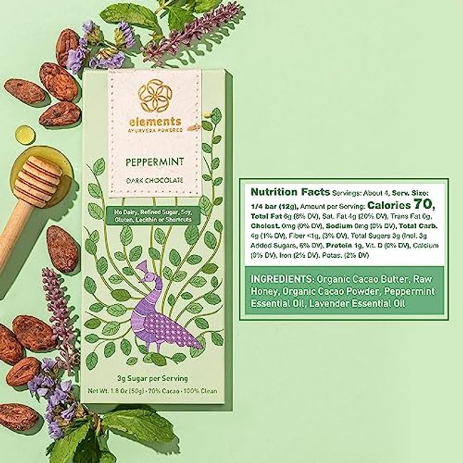 Elements Truffles // Peppermint Artisanal Chocolate Infused with Lavender 2 oz