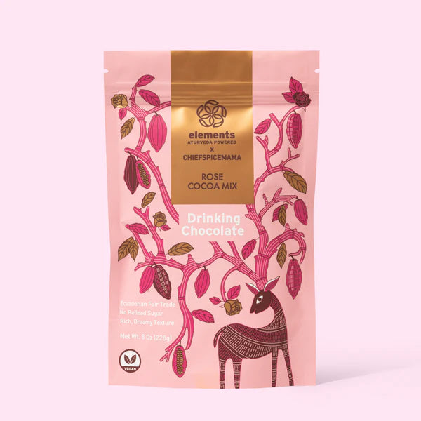 Elements Truffles Rose Cocoa Mix 8-oz tin for a healthy hot chocolate drink.