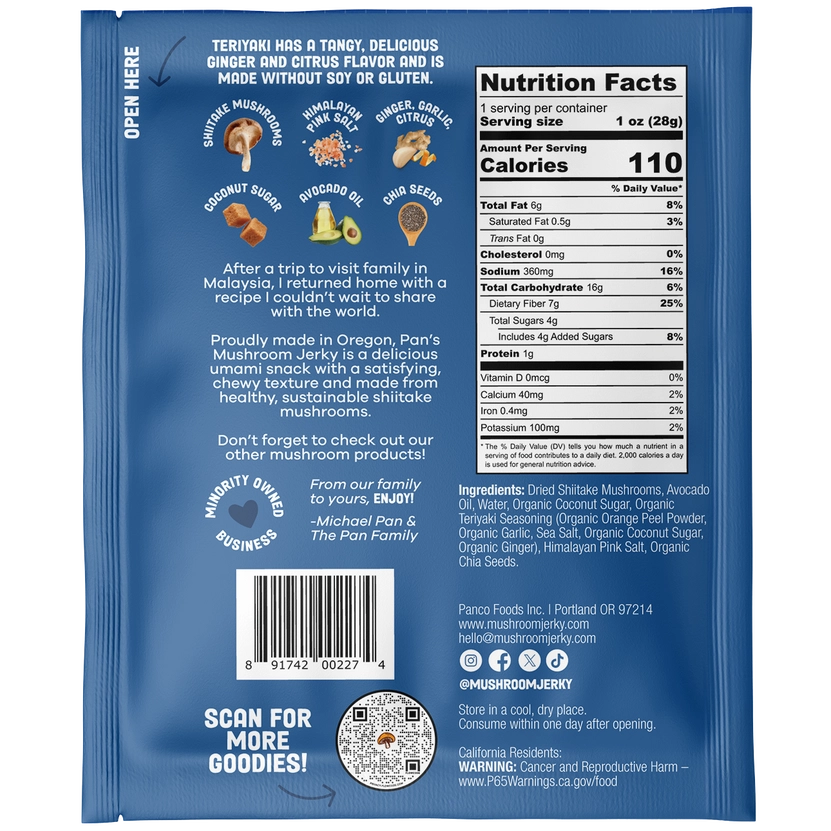 Pan's Mushroom Jerky // Teriyaki Mushroom Jerky