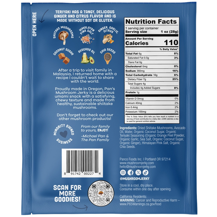 Pan's Mushroom Jerky // Teriyaki Mushroom Jerky
