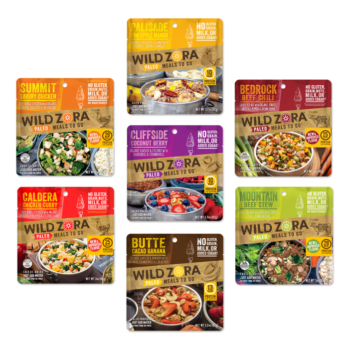 Wild Zora // Freeze-Dried Meals All Flavors Variety 7-Pack