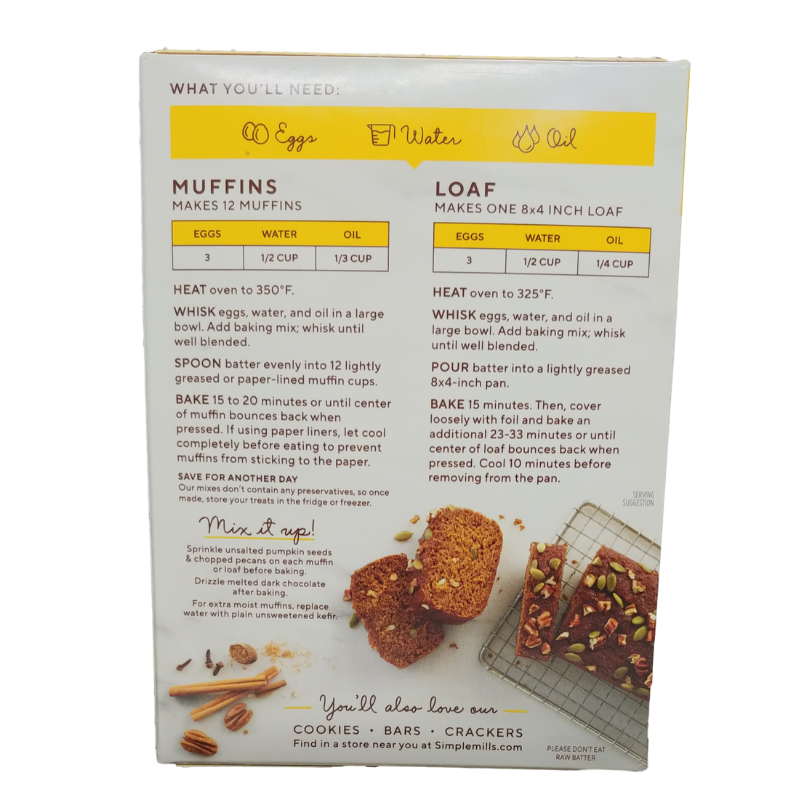 Simple Mills // Pumpkin Muffin & Bread Almond Flour Mix 9 oz