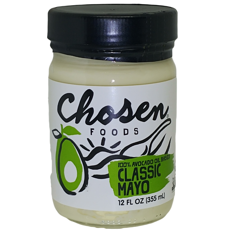Chosen Foods Avocado Oil mayo 12-oz jar avocado oil mayonnaise front.