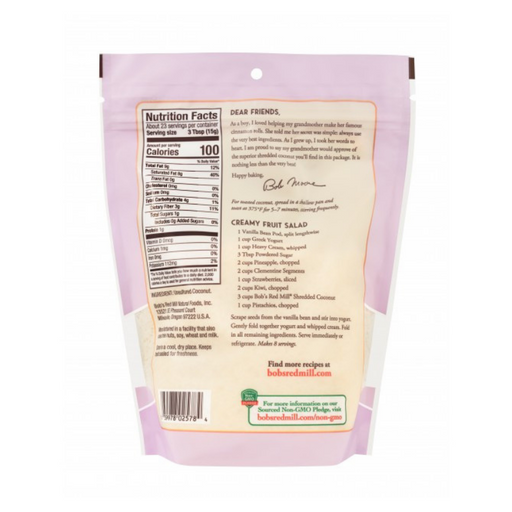 Bob's Red Mill // Shredded Coconut Unsweetened 12 oz Nutritional Facts
