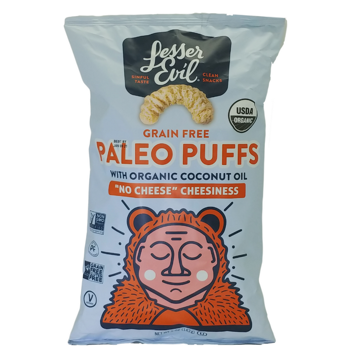 Lesser Evil // Grain Free Paleo Puffs "no Cheese" Cheesiness 5 oz.