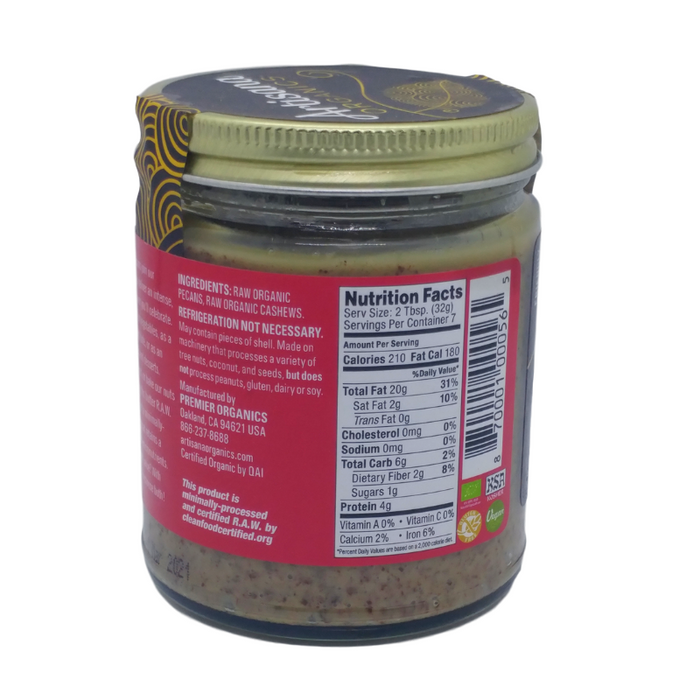 Artisana //  Raw Pecan Butter with Cashews Nutrition facts