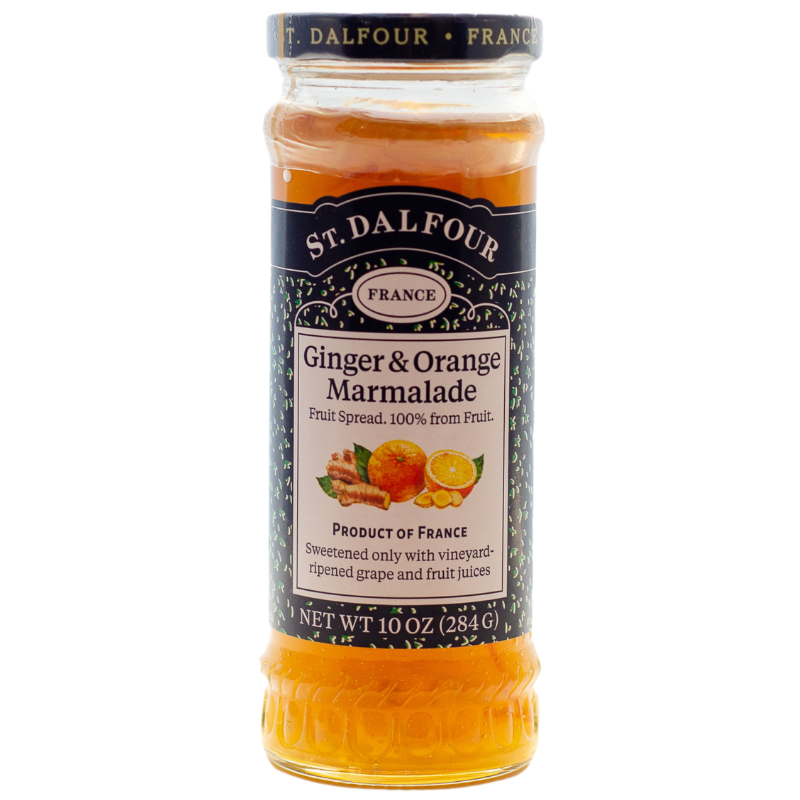 St. Dalfour Ginger & Orange Marmalade 10 oz jar front label sugar free orange marmalade.