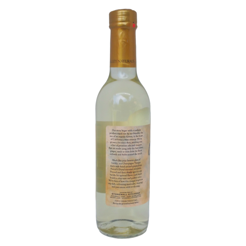 Champagne vinegar serving suggestions panel.