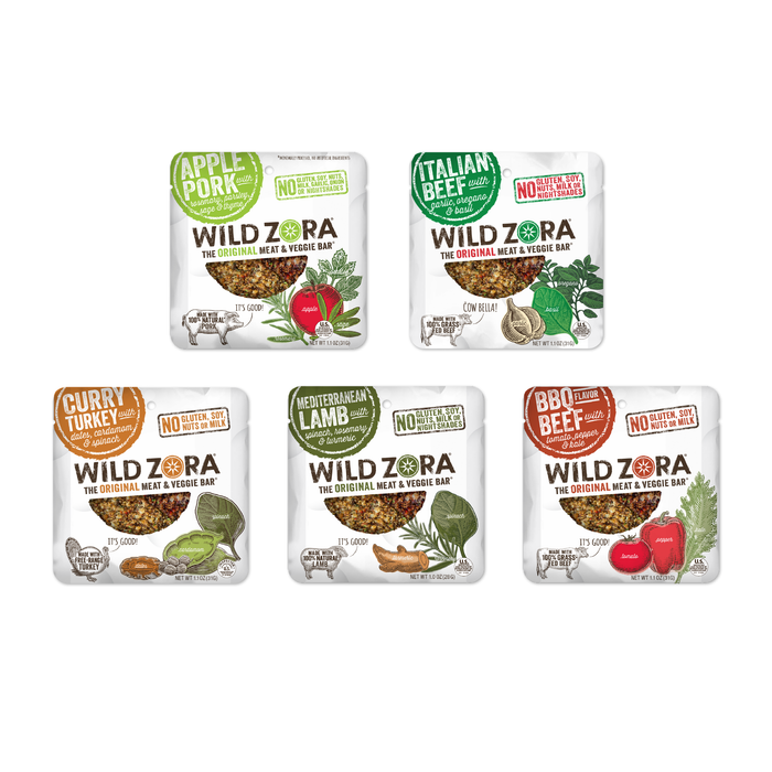 Wild Zora // Meat & Veggie Bars - All Flavors Variety 5-Pack