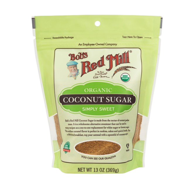 Bob's Red Mill Organic Coconut Sugar 13-oz pouch, organic coconut sugar sweetener.