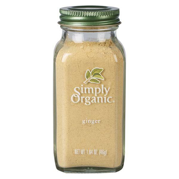 Simply Organic Ground Ginger Root 1.64-oz jar front label organic ground ginger.