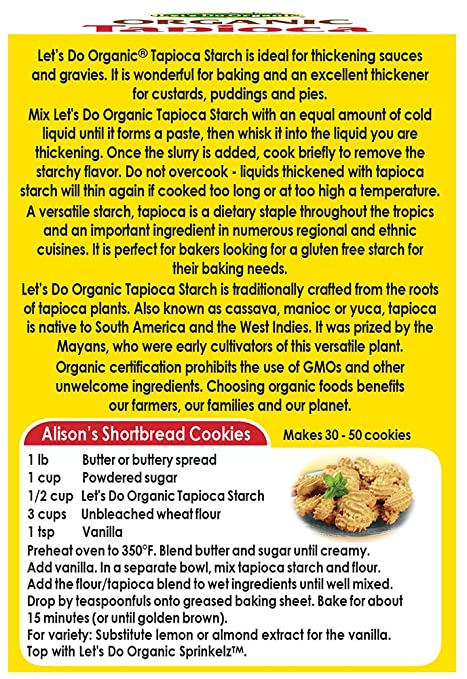 Let's Do Organic Tapioca Starch 6-oz cooking directions.