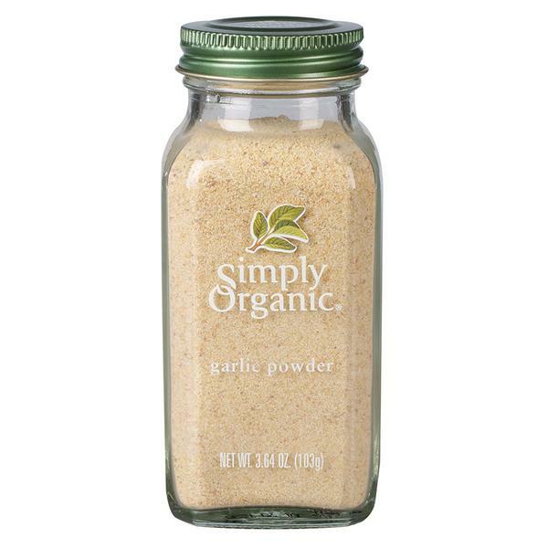 Simply Organic Garlic Powder 3.64-oz jar front label garlic seasoning.