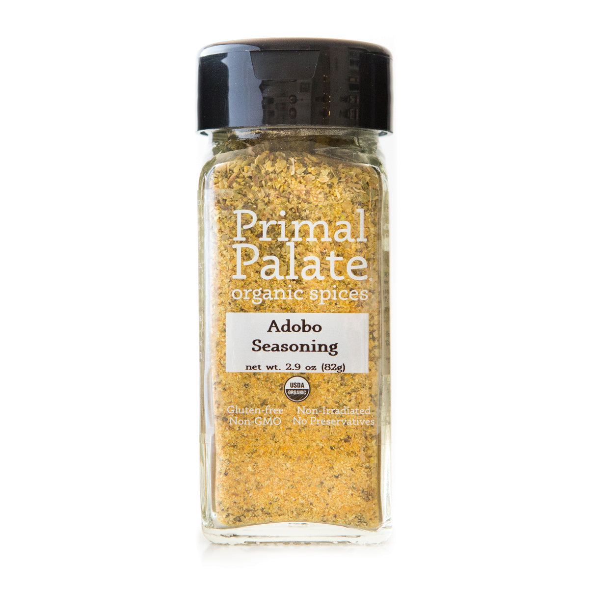 Primal Palate Adobo Seasoning 2.9-oz jar front label.