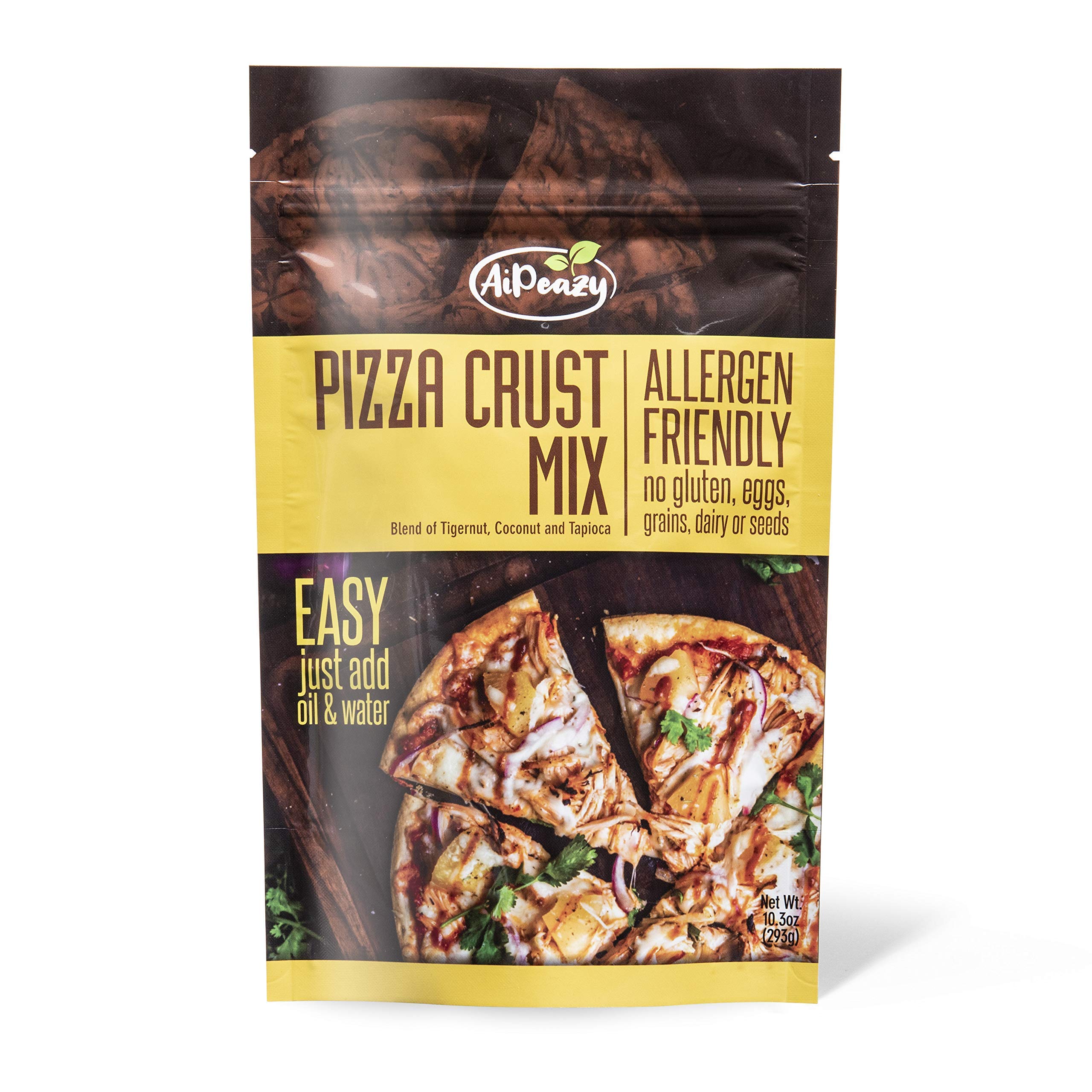 AiPeazy tigernut flour gluten free pizza crust mix 10.3-oz package.