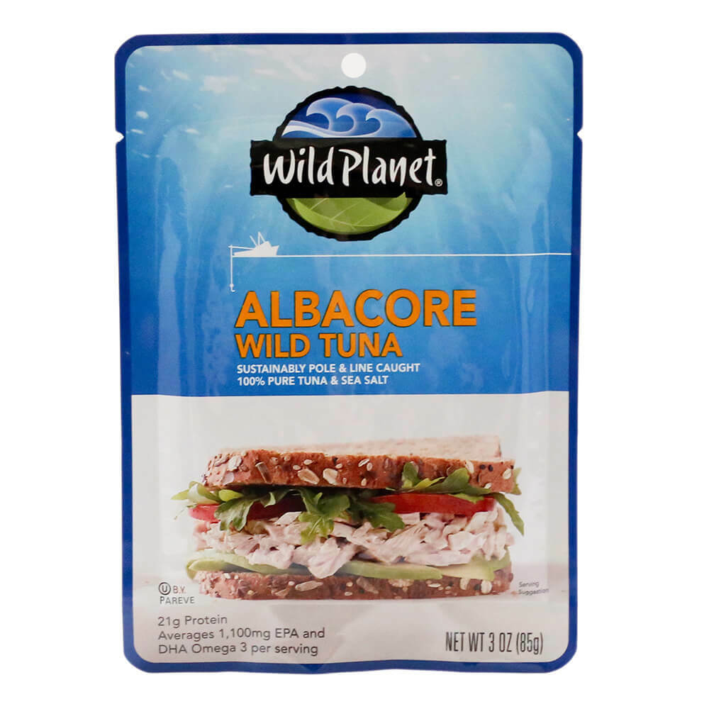 Wild Planet Wild Albacore Tuna 3-oz can front label albacore tuna.