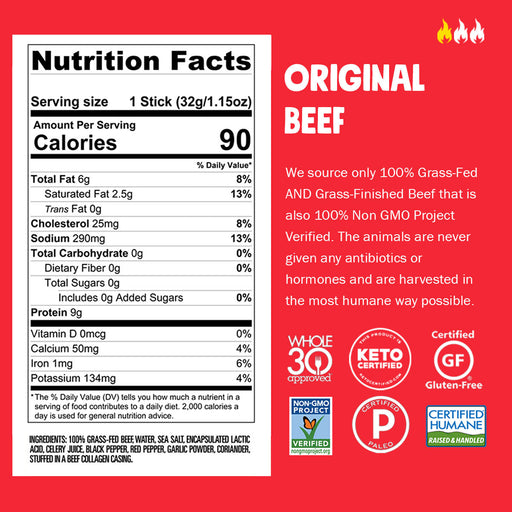 Chomps // Original Beef Stick 1.15 oz Nutri Facts