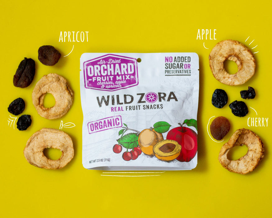 Wild Zora // Air-Dried Organic Orchard Fruit Mix with Cherries, Apples & Apricots