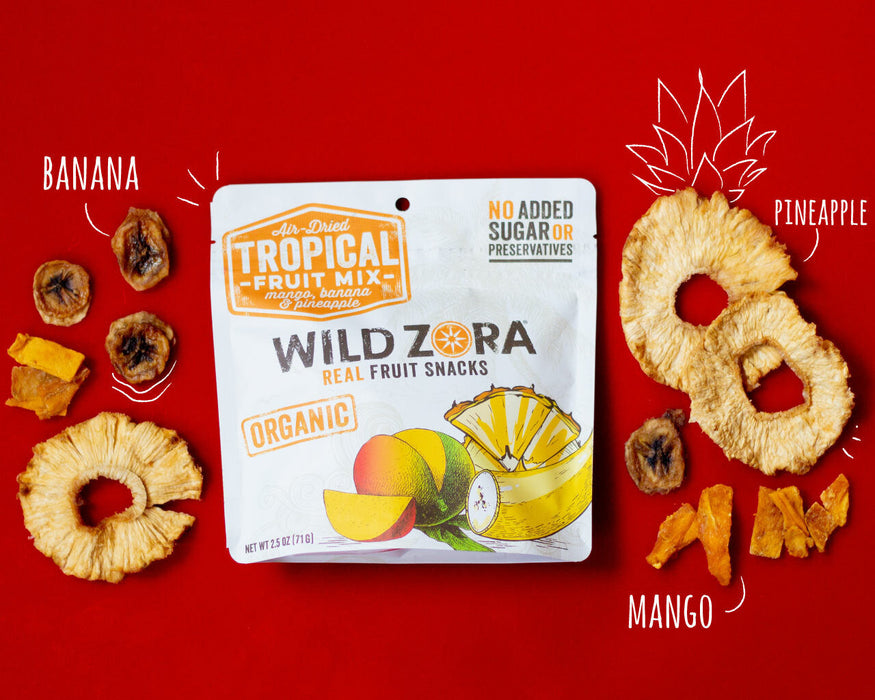 Wild Zora // Air-Dried Organic Tropical Fruit Mix with Mango, Banana & Pineapple