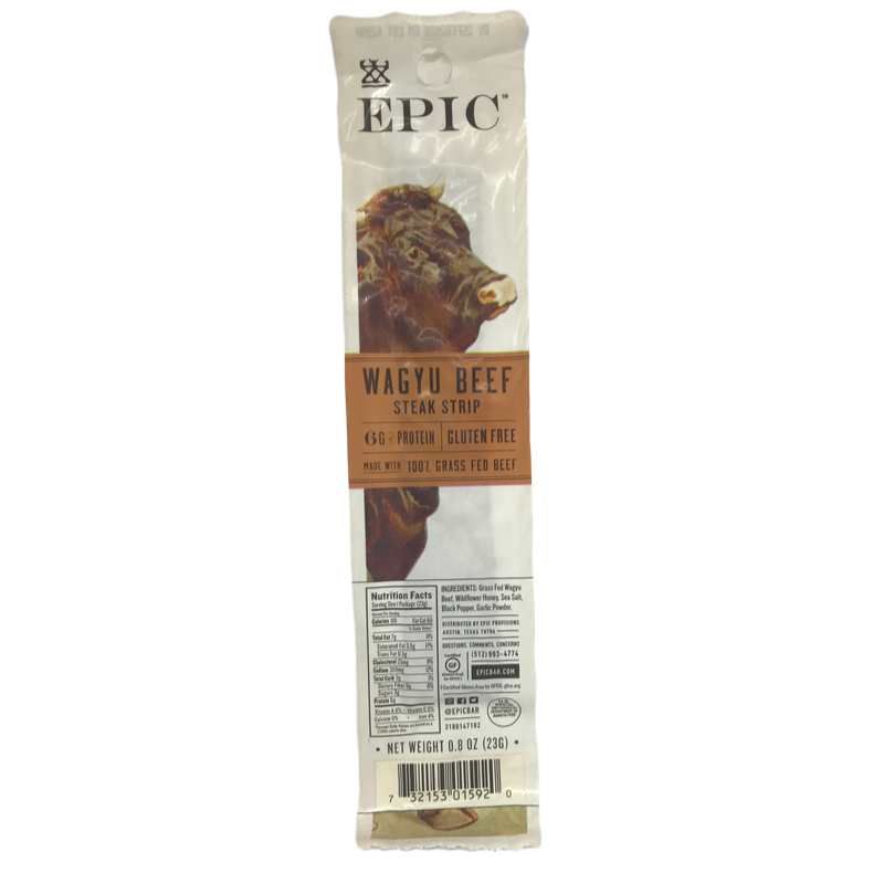 EPIC Wagyu Beef Steak Strip 0.8-oz premium beef strip steak snack.