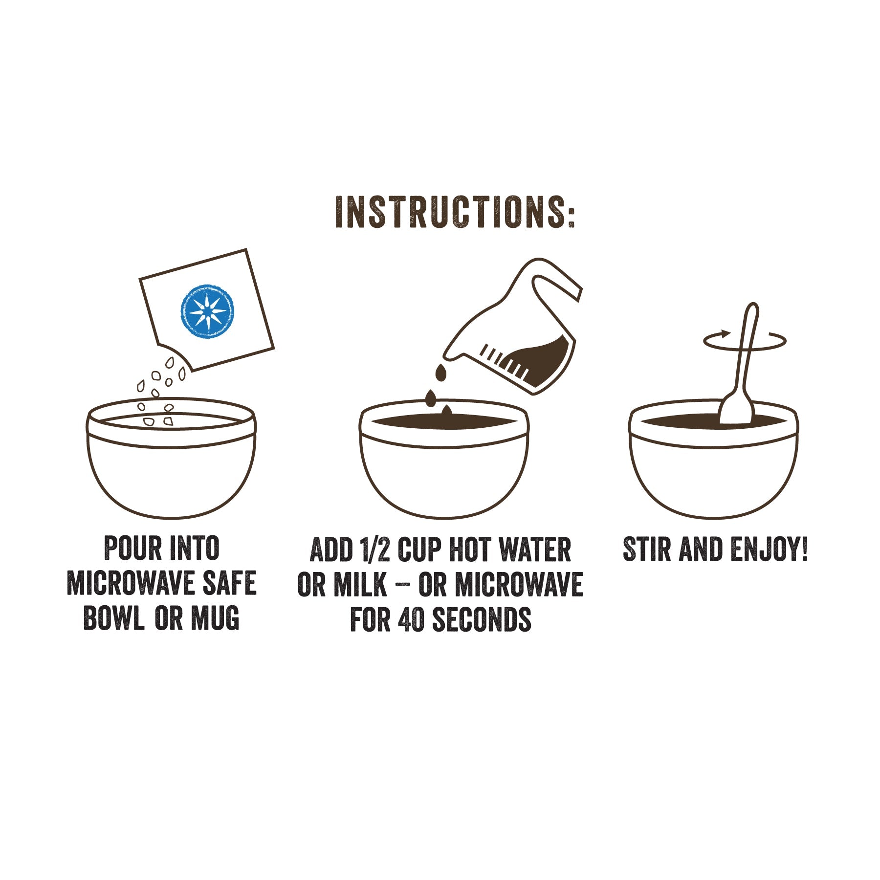 Wild Zora Blueberry Muffin hot cereal prep directions.