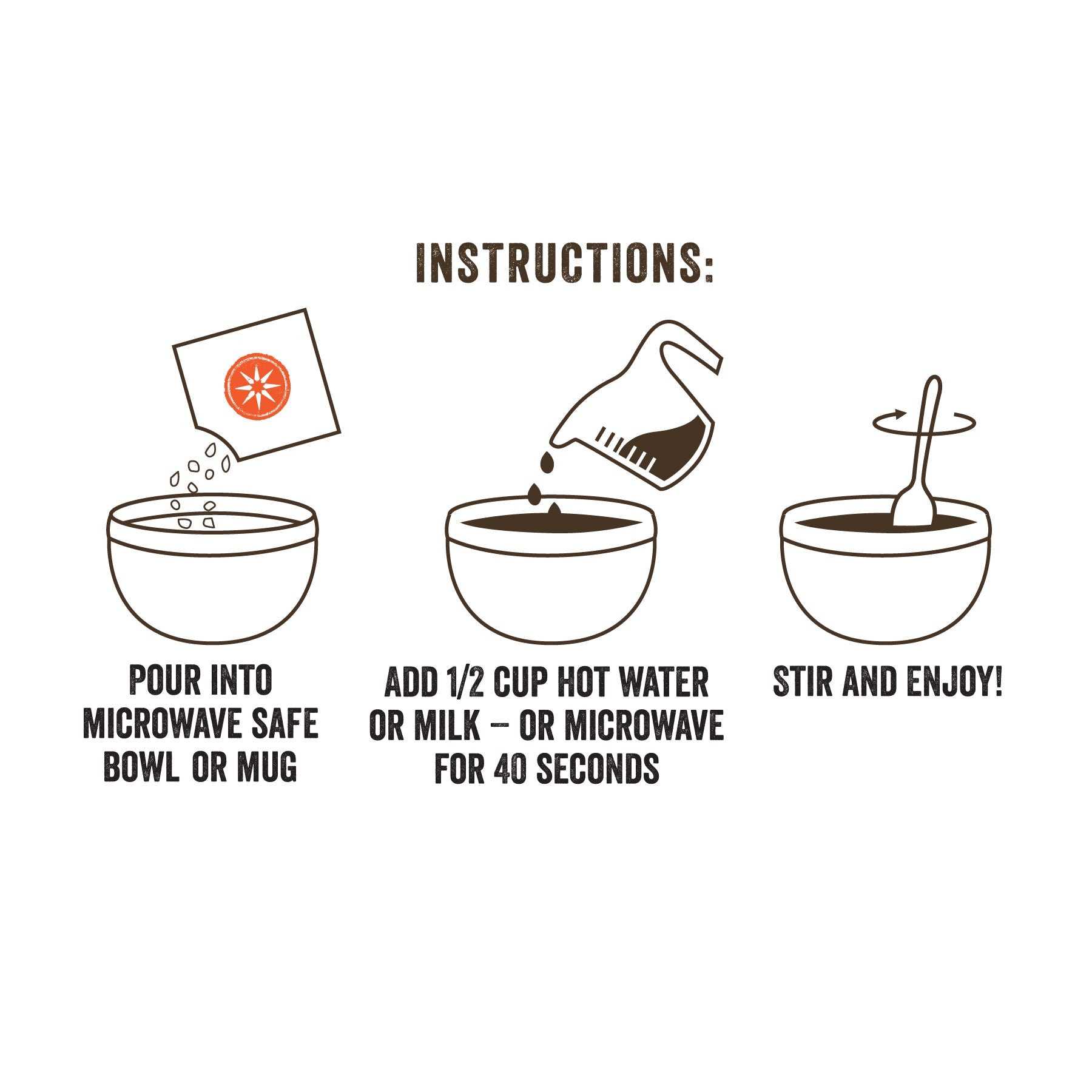 Wild Zora Carrot Cake hot cereal preparation instructions.