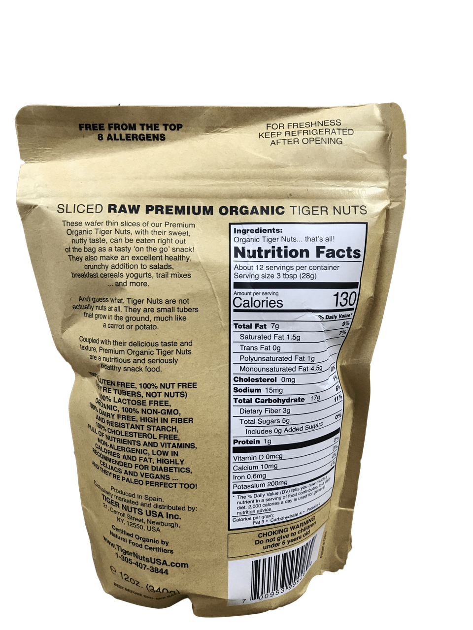 Tiger Nuts USA // Sliced Tiger Nuts 12 oz