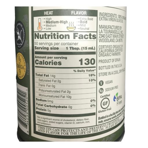 La Tourangelle Organic Extra Virgin Olive Oil, 25.4 fl oz (750 ml)