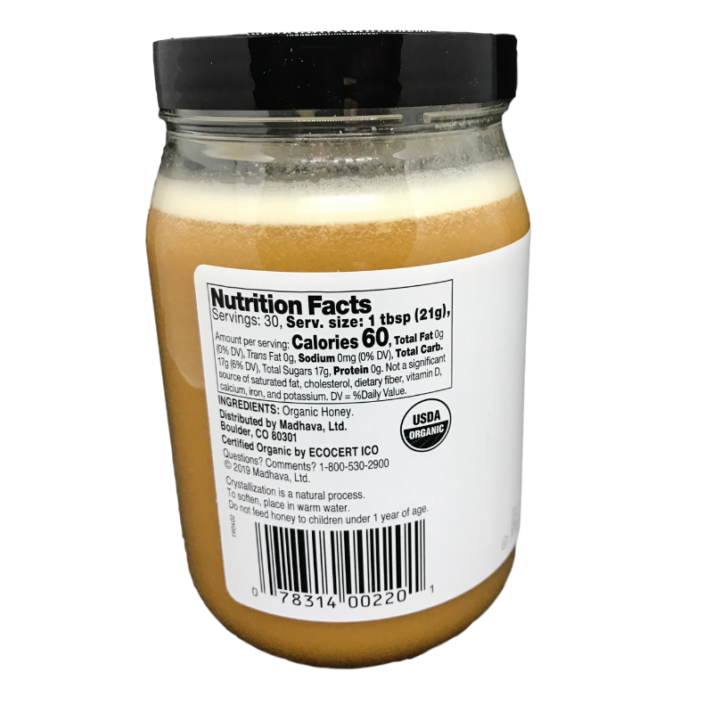 Madhava // Organic Creamed Honey - Unfiltered 22 oz