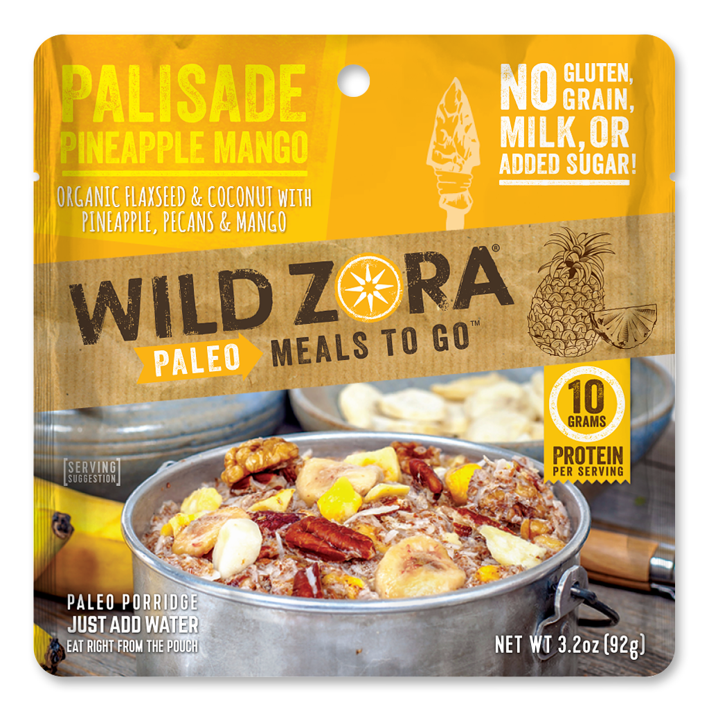 Wild Zora Palisade Pineapple Mango freeze-dried meal 3.2 oz pouch front label pineapple mango.