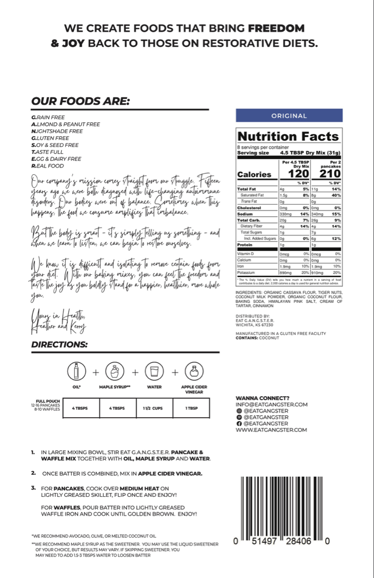 EAT G.A.N.G.S.T.E.R // Pancake and Waffle Mix 8.6 oz