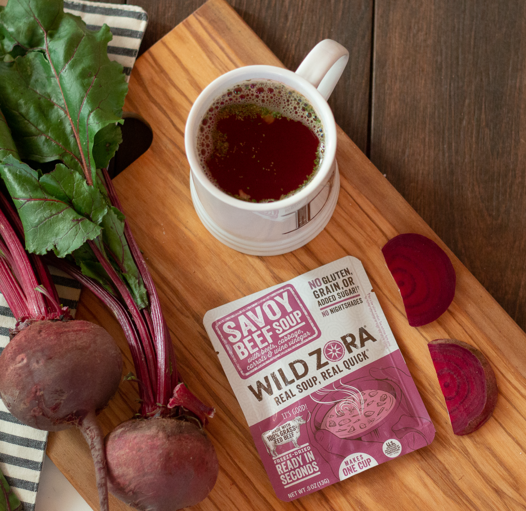 Wild Zora Savoy Beef Instant Soup | Grassfed Beef
