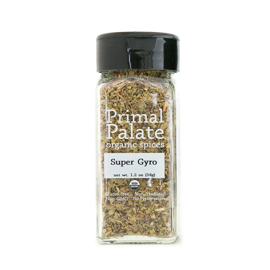 Primal Palate Everyday AIP Blend Super Gyro 5.1-oz pouch front label gyro seasoning.