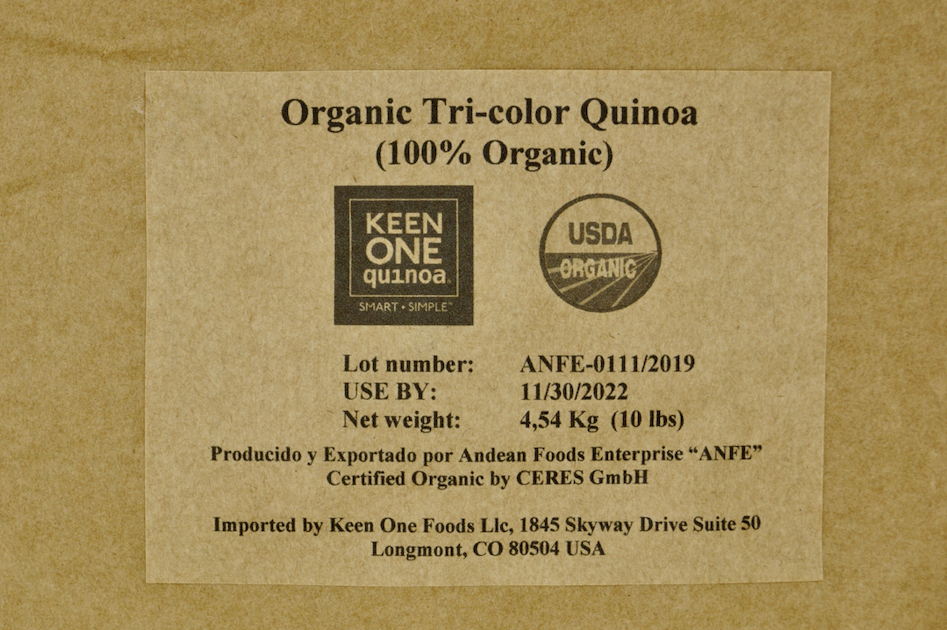 Keen One Quinoa // Organic Tricolor Quinoa 10lb Bag