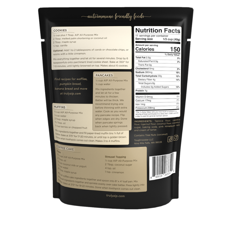 Truly AIP All-Purpose Seasoning ingredient list, nutrition facts and usage directions all purpose seasoning.